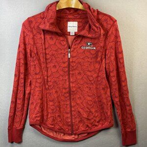 Tommy Bahama Sport Shell Jacket Womens Small Red Full Zip‎ Georgia Bulldogs Logo